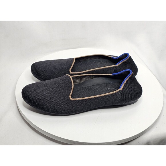 Rothy's The Lounge Loafer Black Expresso Knit Slip On Shoes Women's Size 7 - Picture 1 of 8
